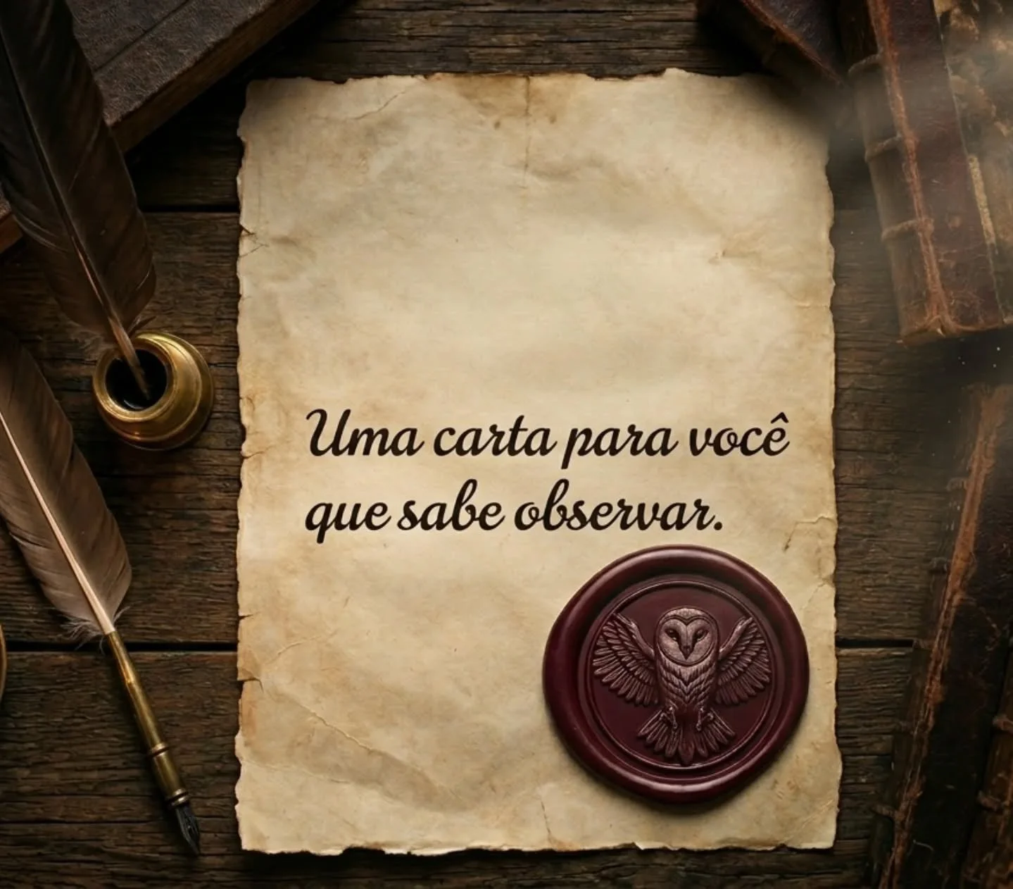 Nem toda hist&oacute;ria come&ccedil;a pelo Cap&iacute;tulo 1. Algumas come&ccedil;am com um aviso. ✉️📜

​Guarde bem estas palavras. Elas podem ser a &uacute;nica coisa real que voc&ecirc; encontrar&aacute; por aqui nos pr&oacute;ximos dias.

​Voc&e