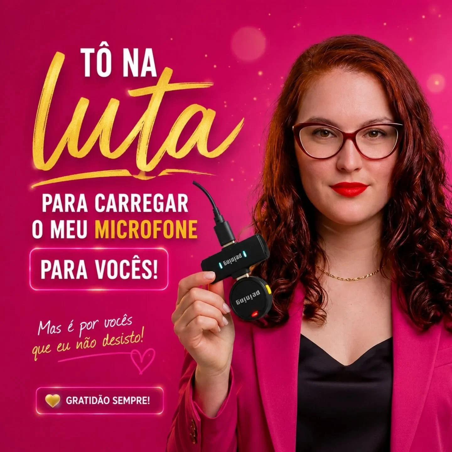 &ldquo;Persist&ecirc;ncia n&iacute;vel escritora: at&eacute; carregar microfone virou miss&atilde;o &eacute;pica 😂✨&rdquo;