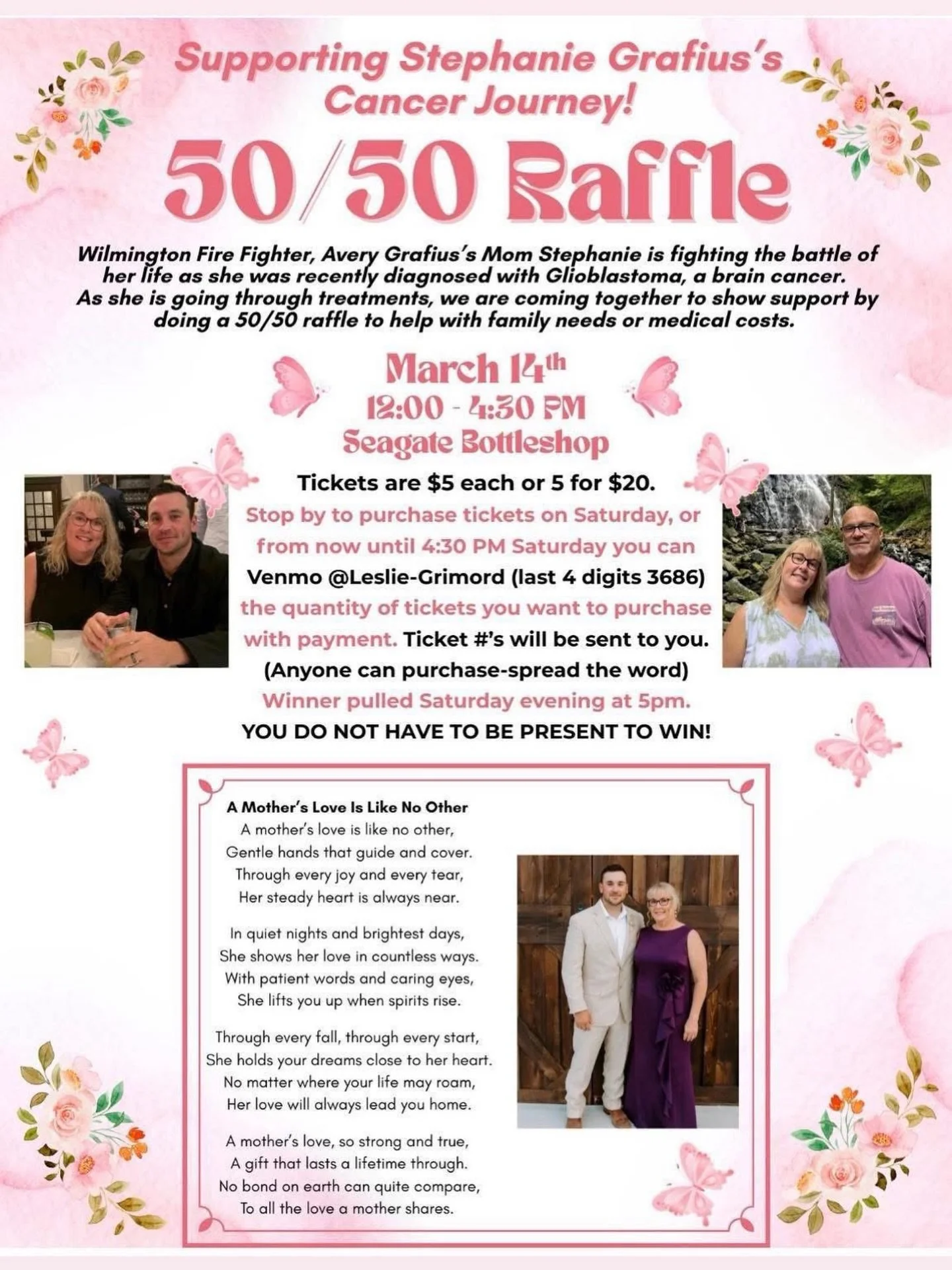 🎟️ 50/50 RAFFLE &ndash; SUPPORTING STEPHANIE GRAFIUS 💗

Local 129 is coming together to support Stephanie Grafius, the mother of Local 129 member Avery Grafius, as she courageously battles Glioblastoma (brain cancer).

To help support Stephanie and