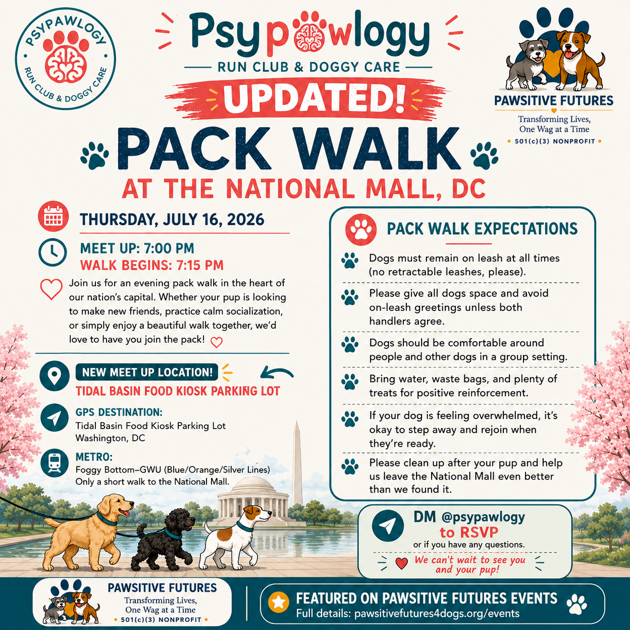 Psypawlogy Pack Walk at the National Mall, DC