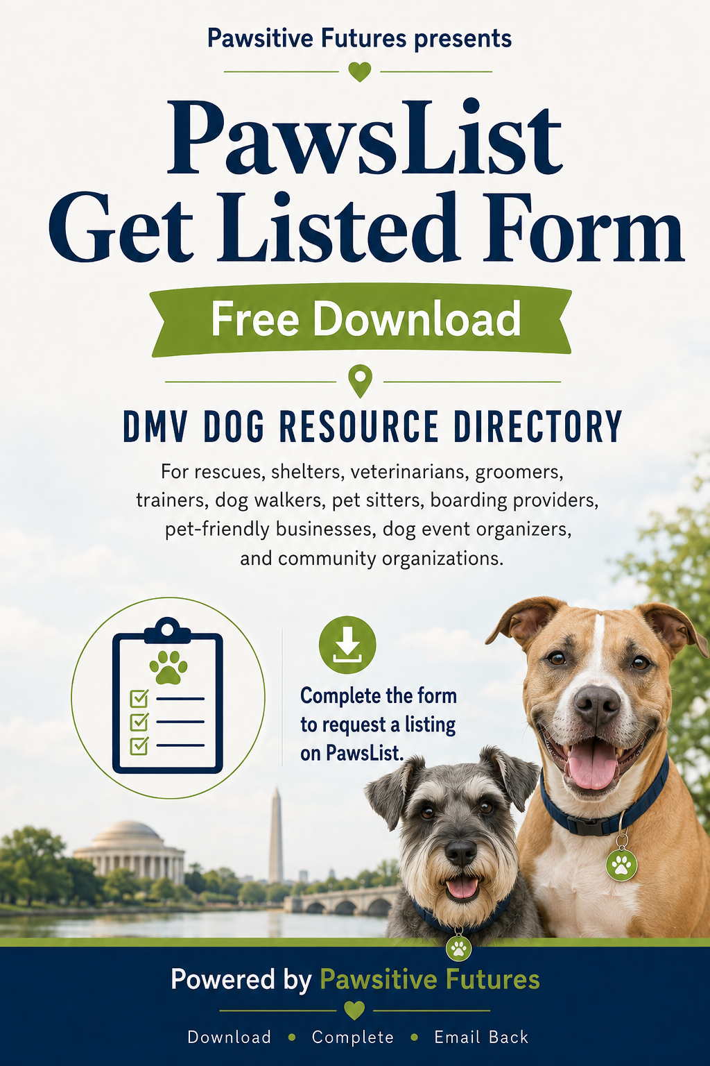 PawsList Get Listed form
