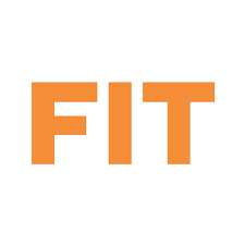 The word 'FIT' in bold orange letters on a white background.