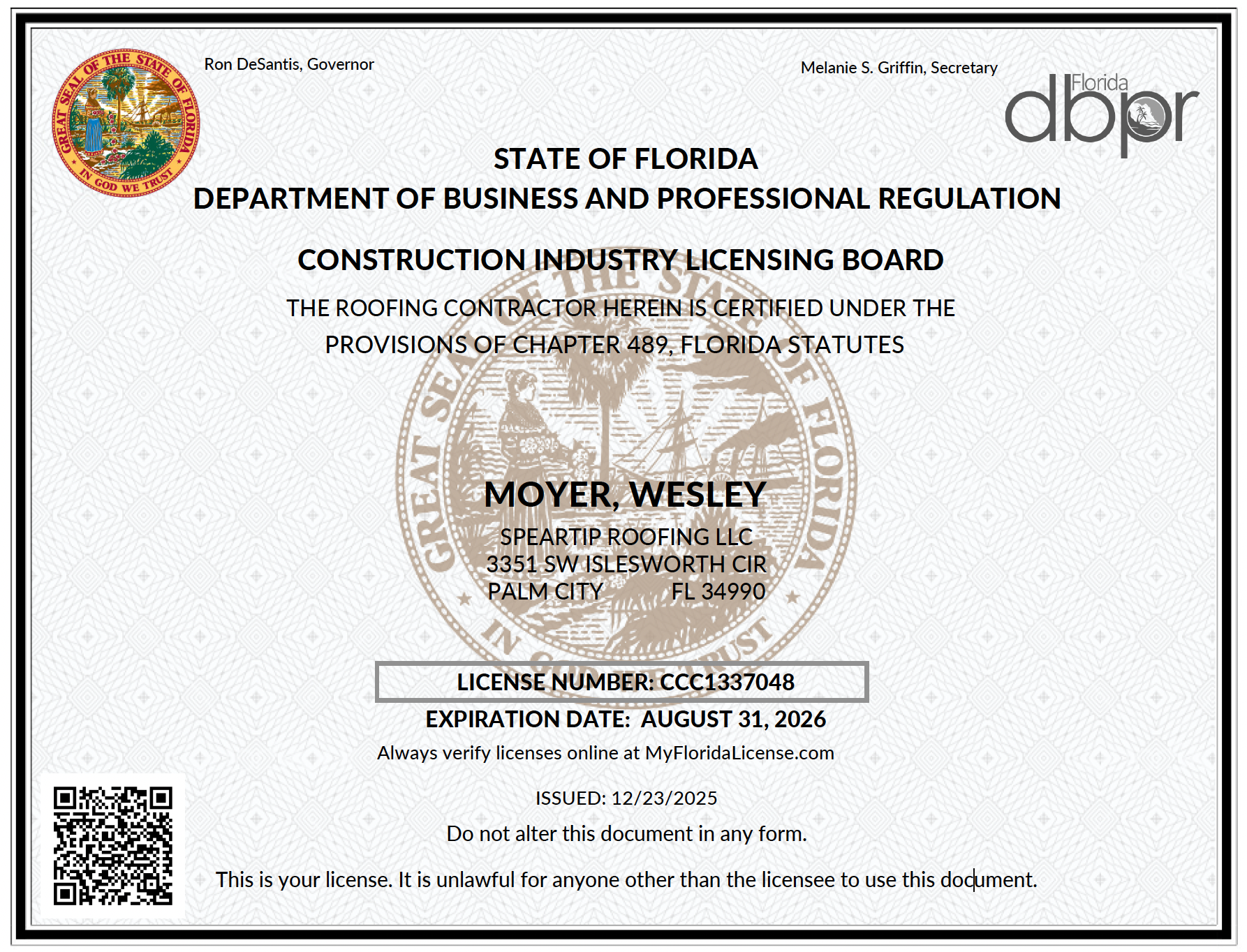 Why Hiring a Licensed Florida Roofer Matters (CCC1337048)