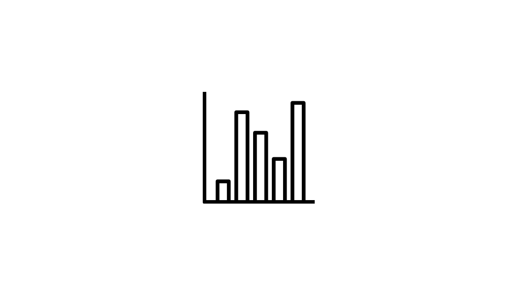 Grafik mit barras in schwarz auf grauem Hintergrund, umrahmt von einem weißen Kreis.
