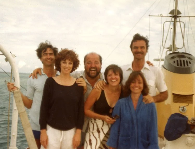 On Lew Grade’s yacht with ex-wife Judy Marcione, Dom and Carol Deluise, Sally Field and Burt Reynolds