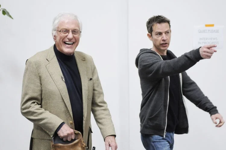 Dick Van Dyke on his way to be interviewed