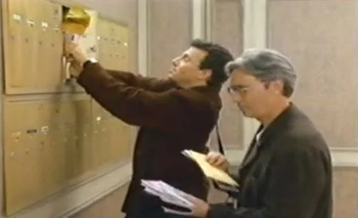 On set with Paul Reiser, Mad About You