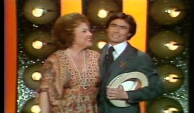 Ethel Merman on stage with David