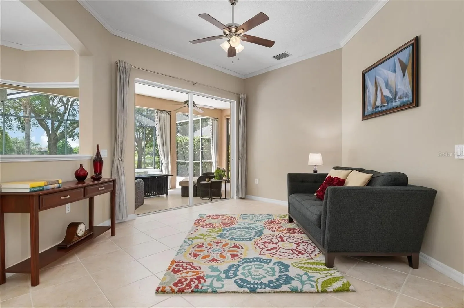 Before photo of sitting room in Lakewood Ranch  Florida home prior to interior styling by  Kristen Jensen Kitt and Kaboodle