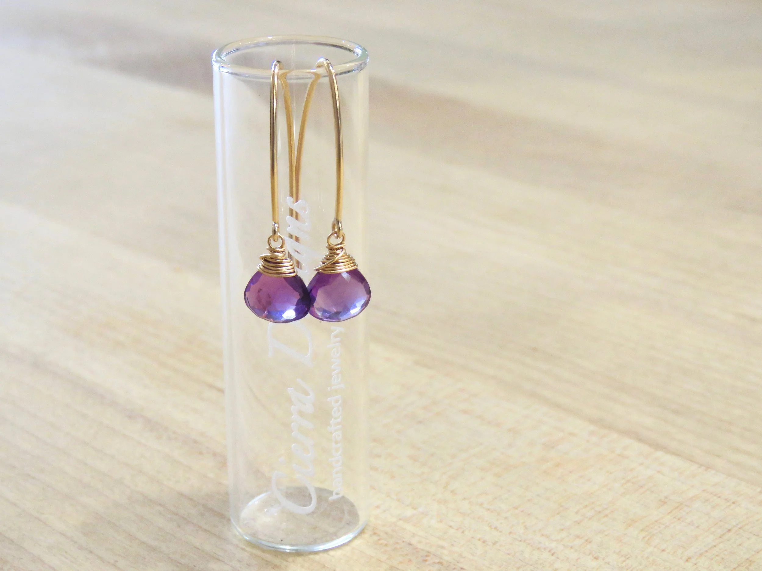 Loop Hook Earrings - Amethyst