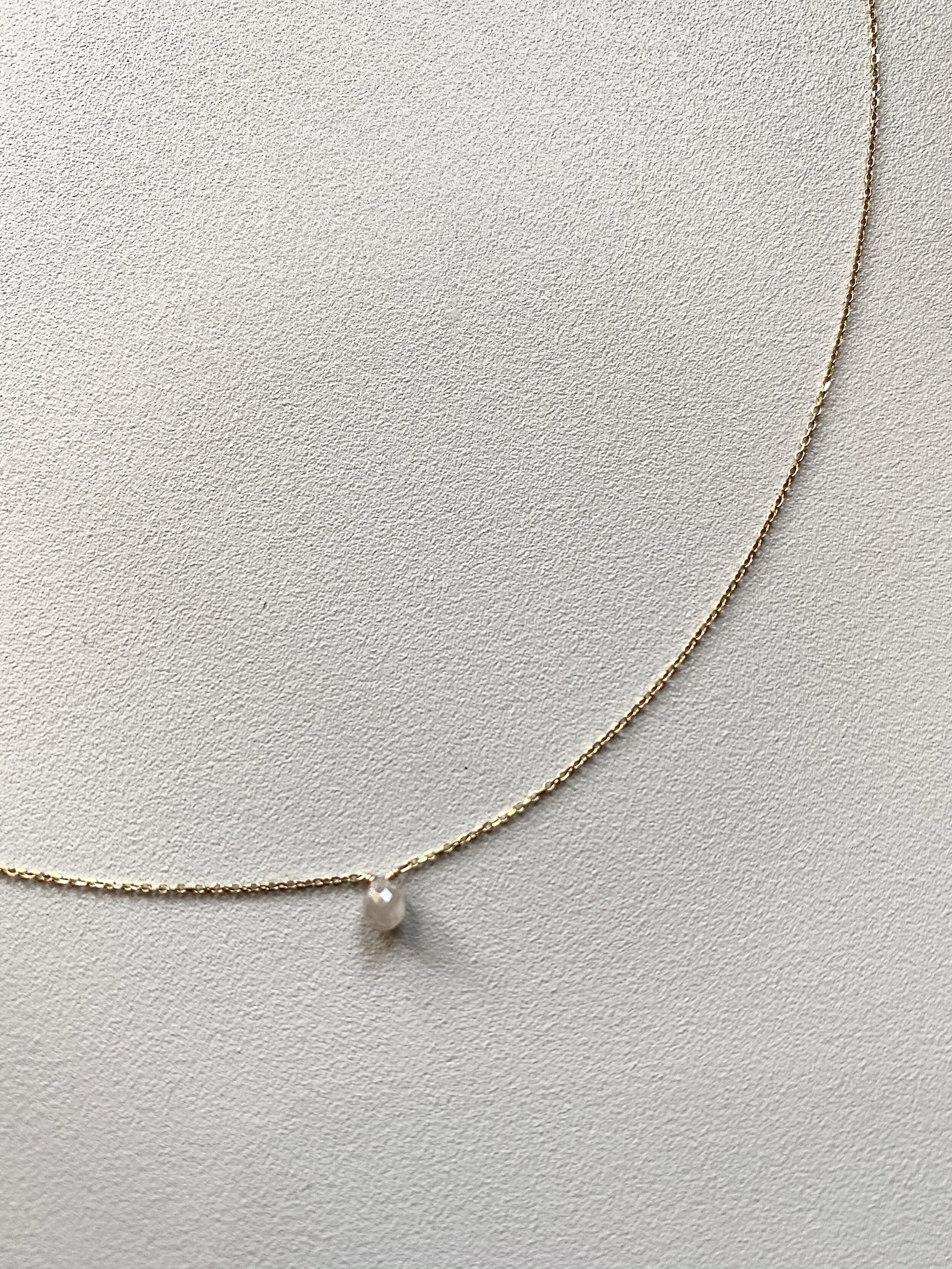 Single Diamond Briolette Necklace