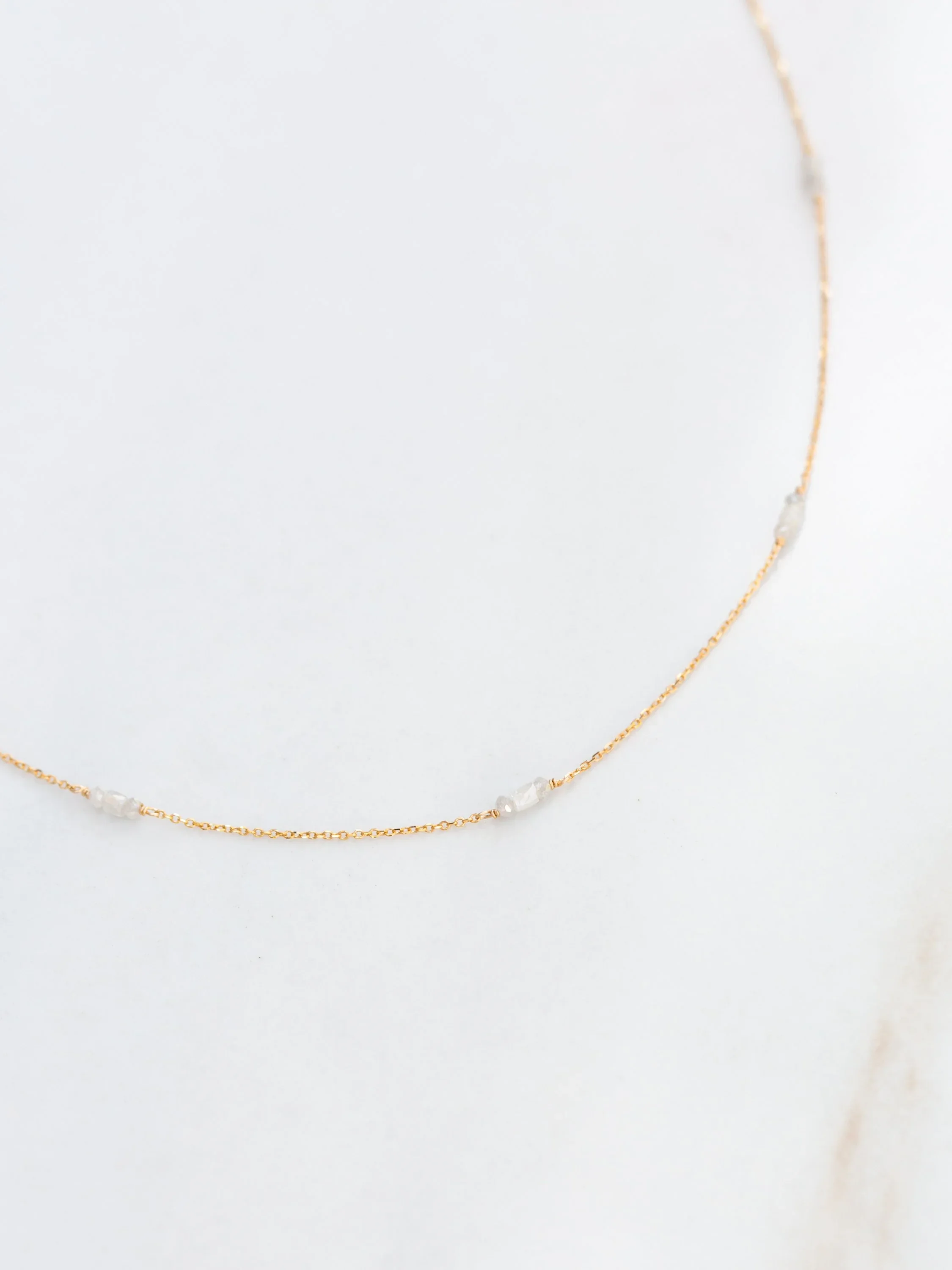 Grey Diamond Mixed Scatter Necklace