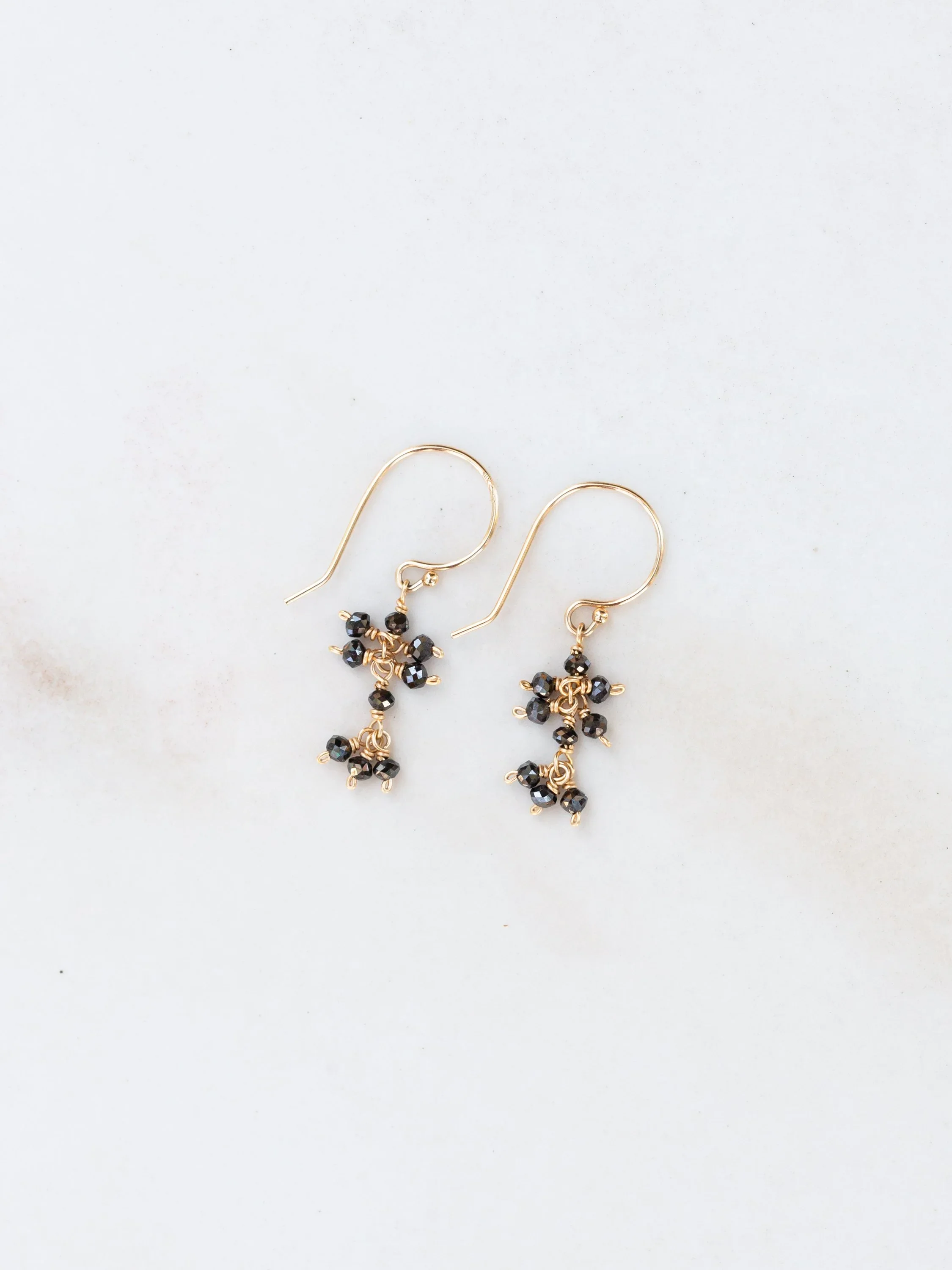 Cluster Earrings - Black Diamonds