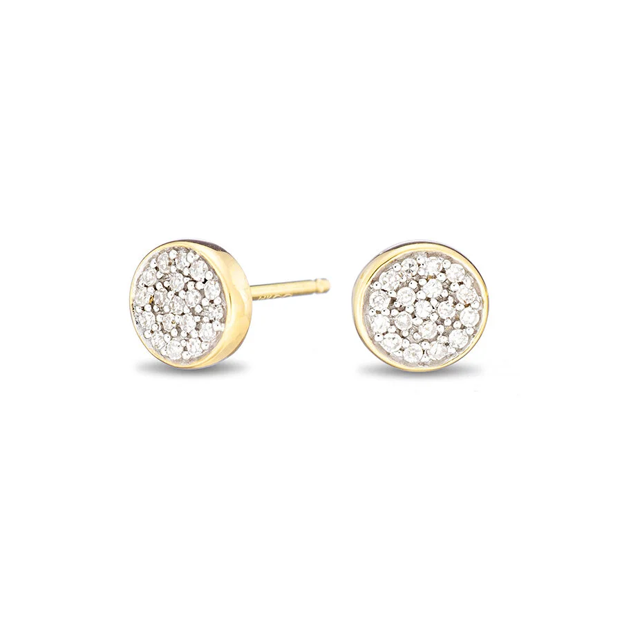 Solid Disc Earrings - 14 karat