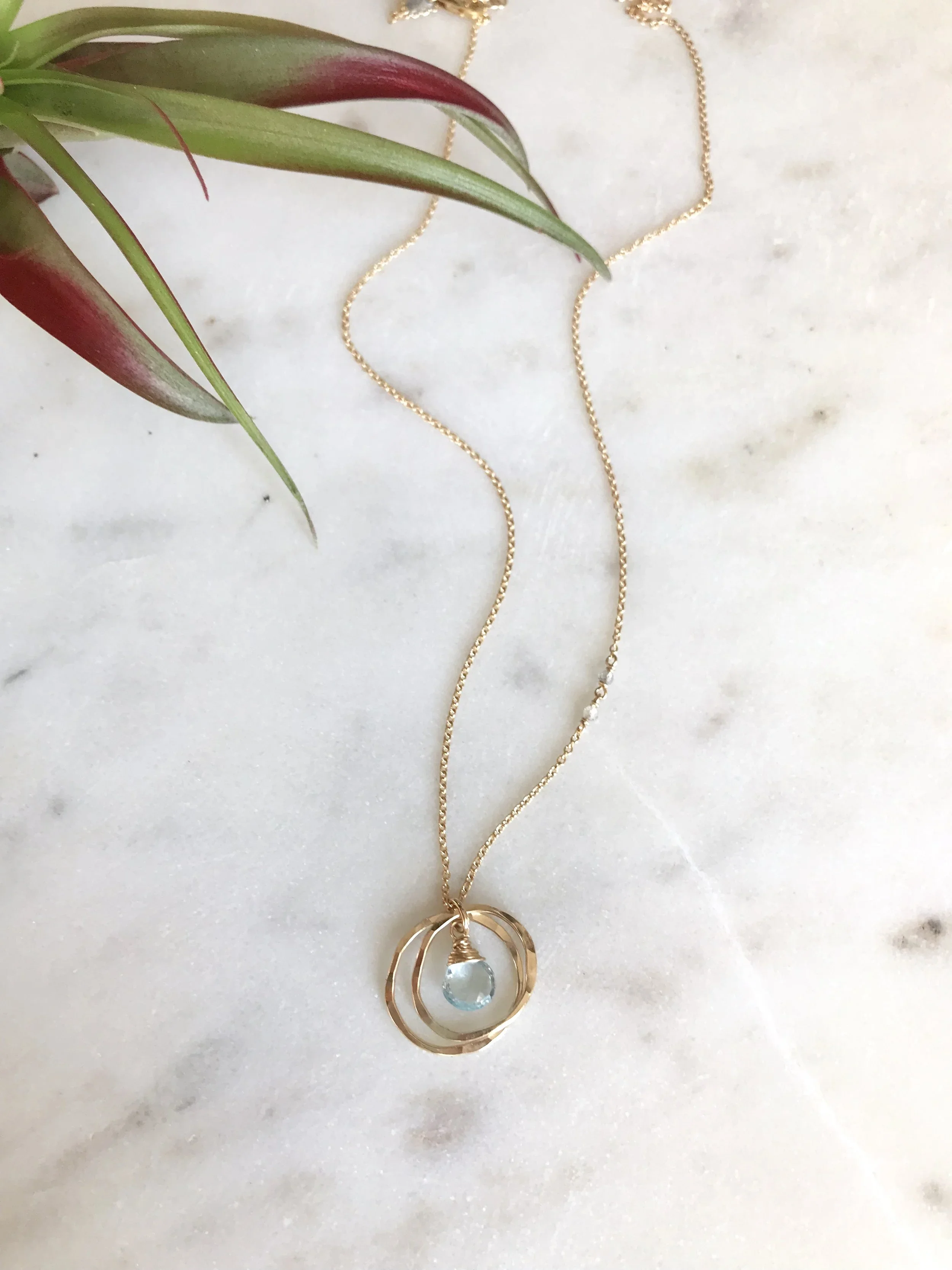 Blue Topaz Orbital Necklace