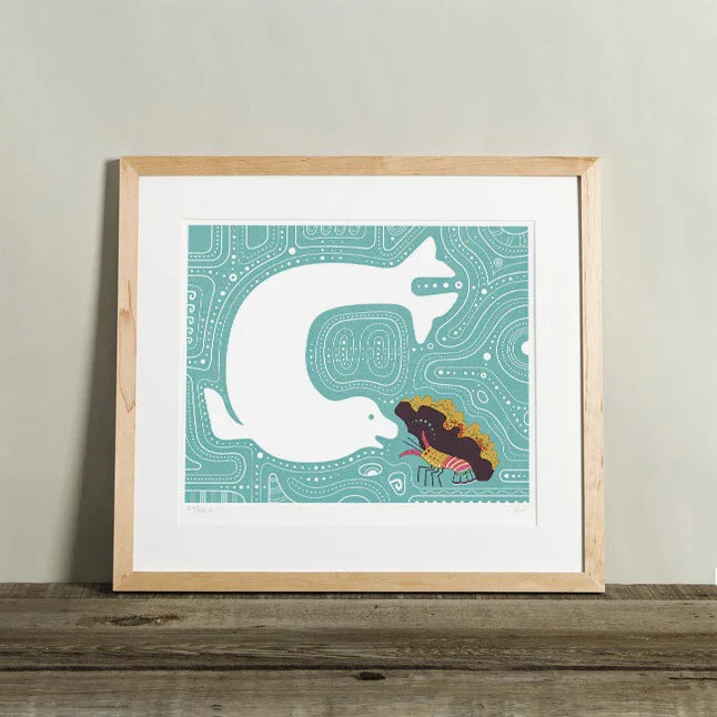 Monk Seal Flips Rock Print