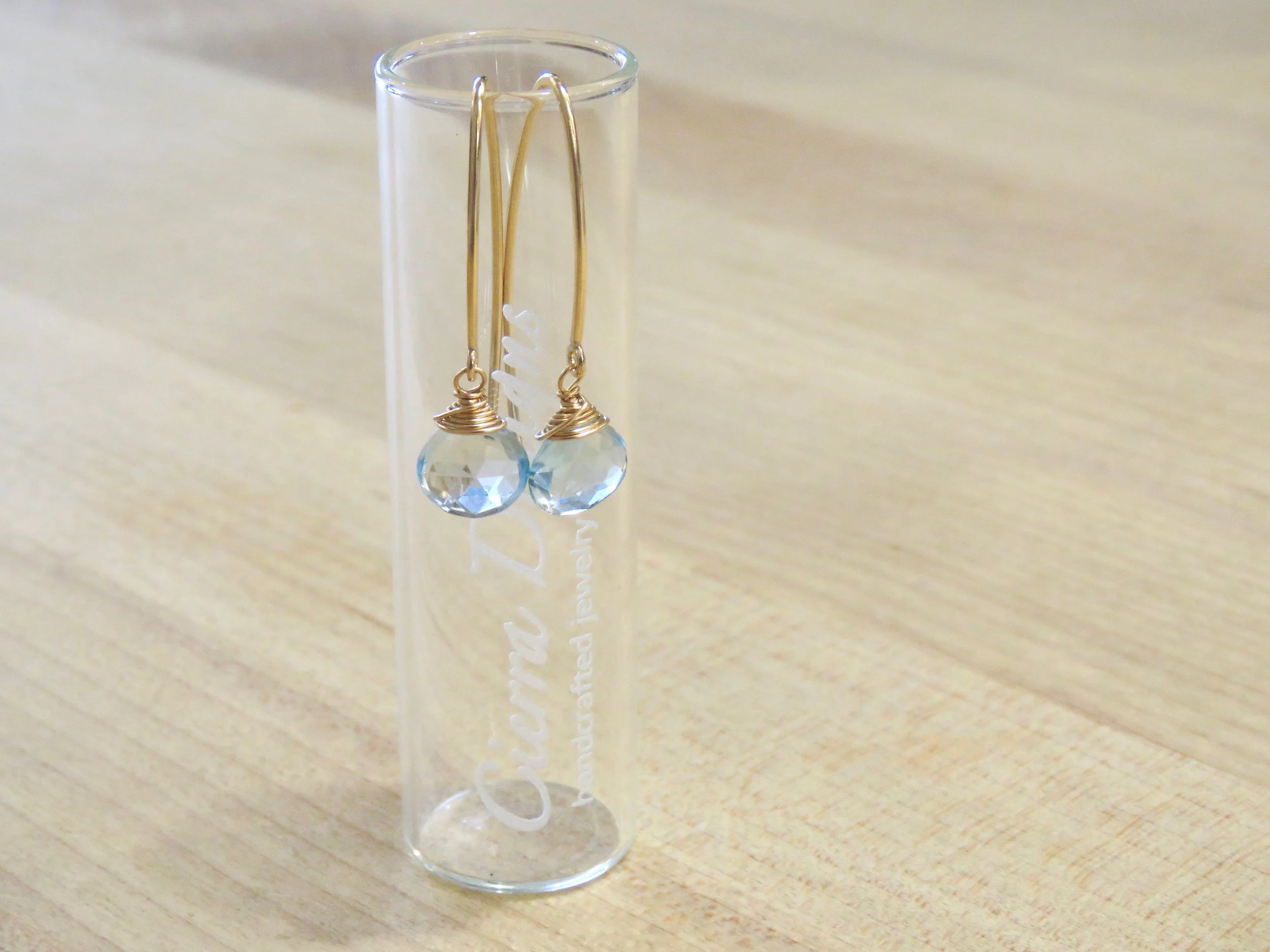 Loop Hook Earring - Blue Topaz