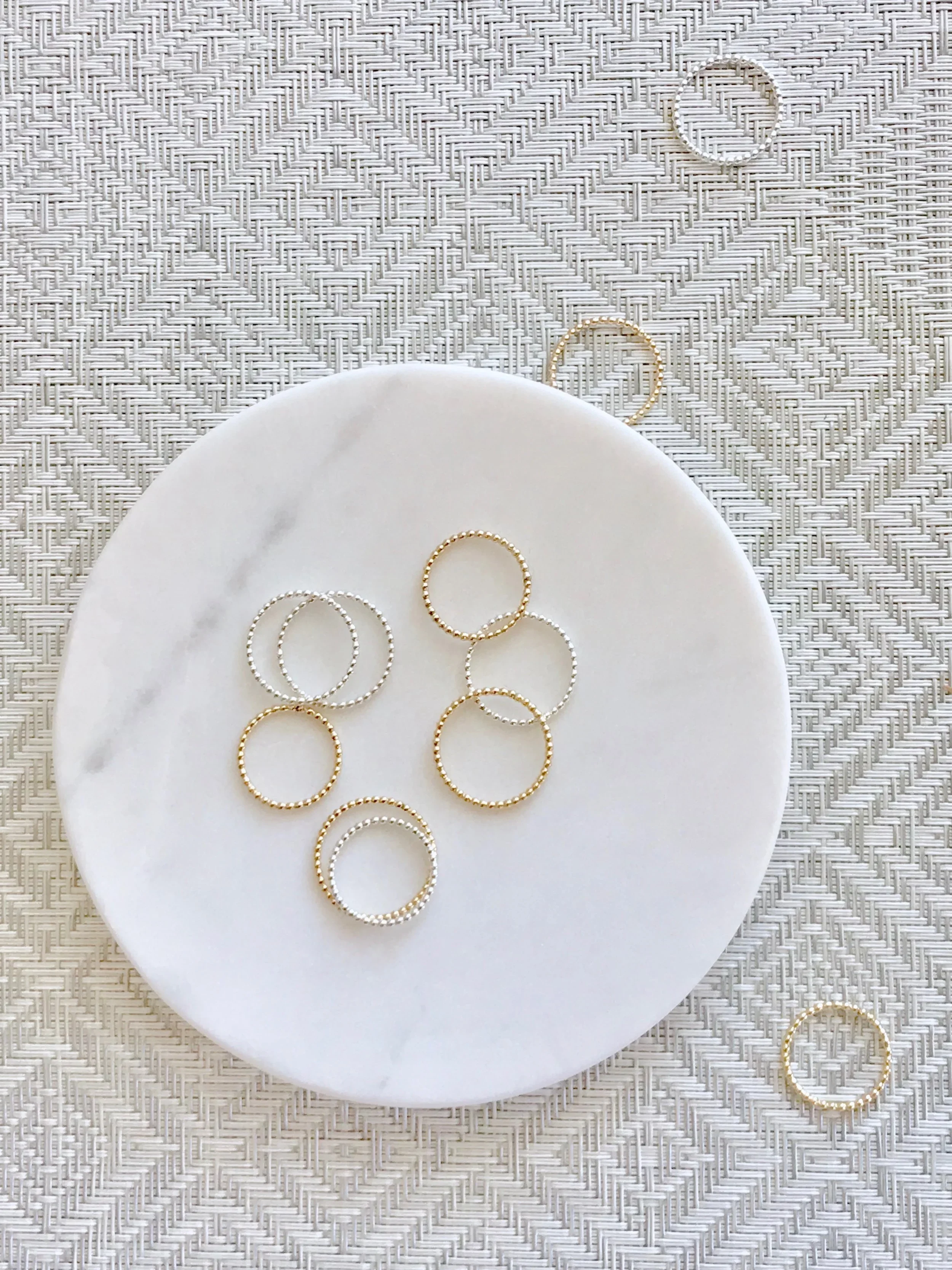 Beaded Rings - Sterling Silver & 14 Karat Goldfill