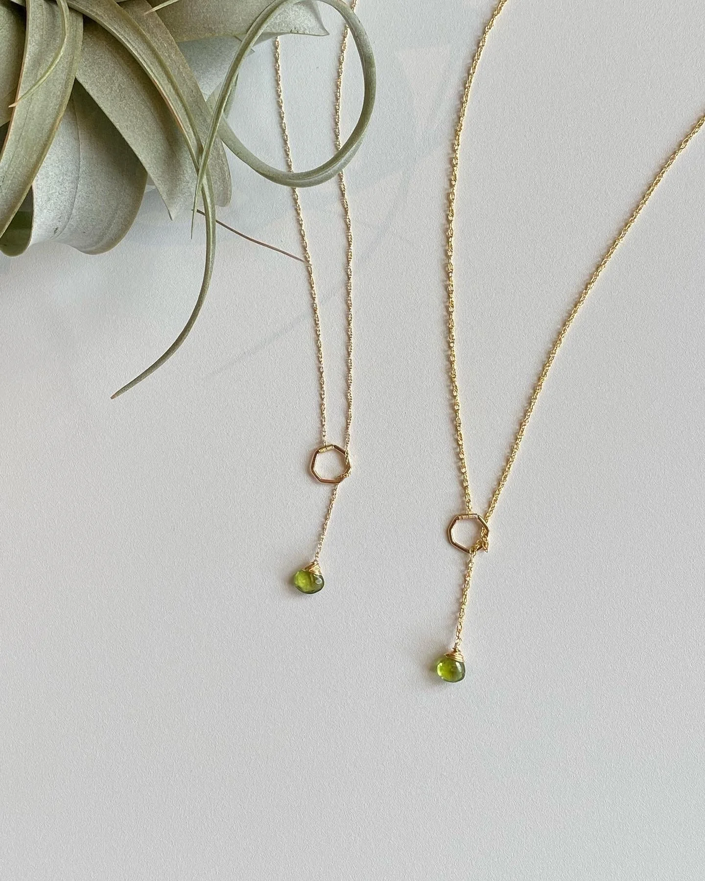 Peridot Lariat Necklaces