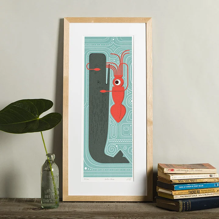 Sperm Whale vs Colossal Squid Print