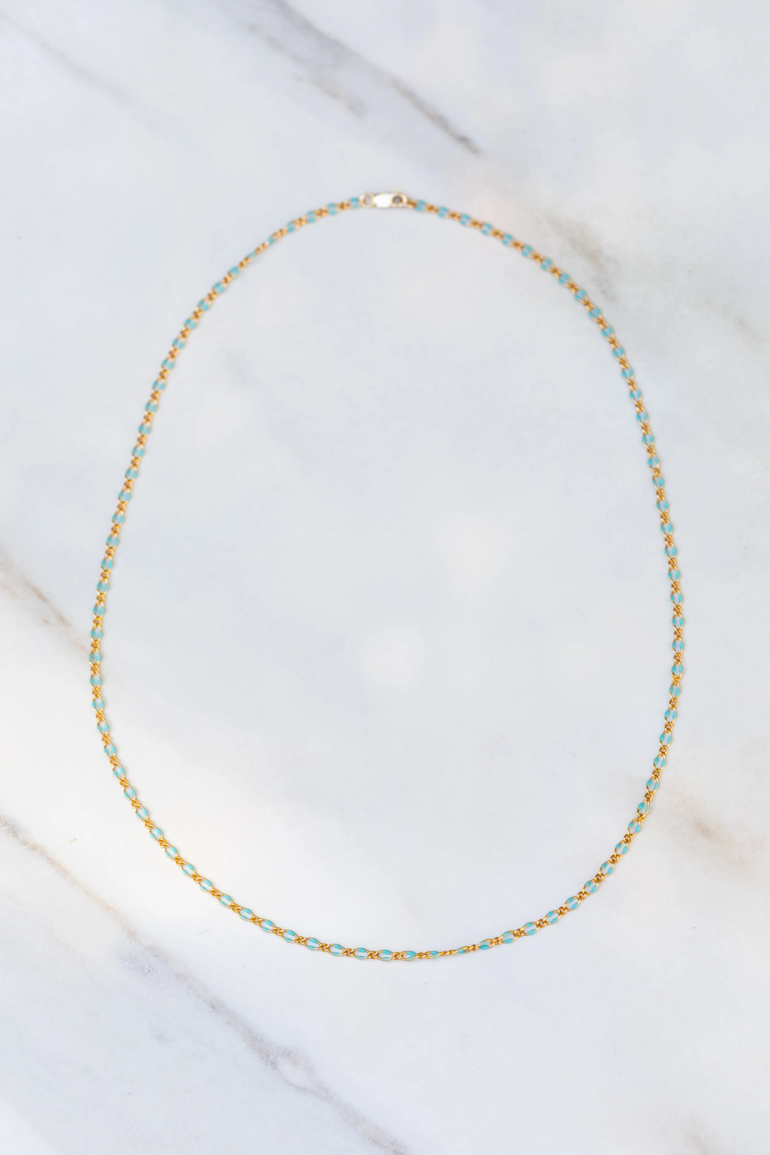 Turquoise Enamel Chain - Bracelets & Necklaces