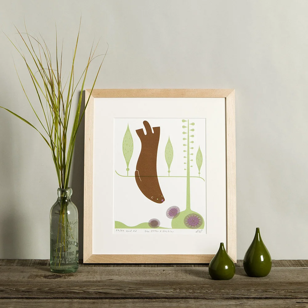 Sea Otter & Urchin Print