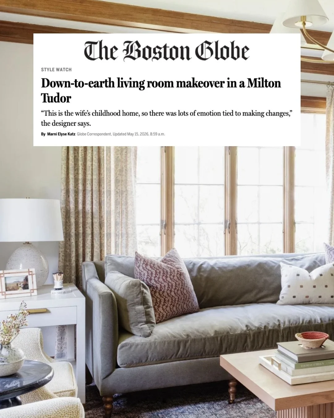 We&rsquo;re popping the champagne over here &mdash; our Edward Ave Living Room is officially featured in The Style Watch with The Boston Globe!!! 🍾✨🔥

This living room transformation is one we&rsquo;re especially proud of: layered, moody, nostalgic