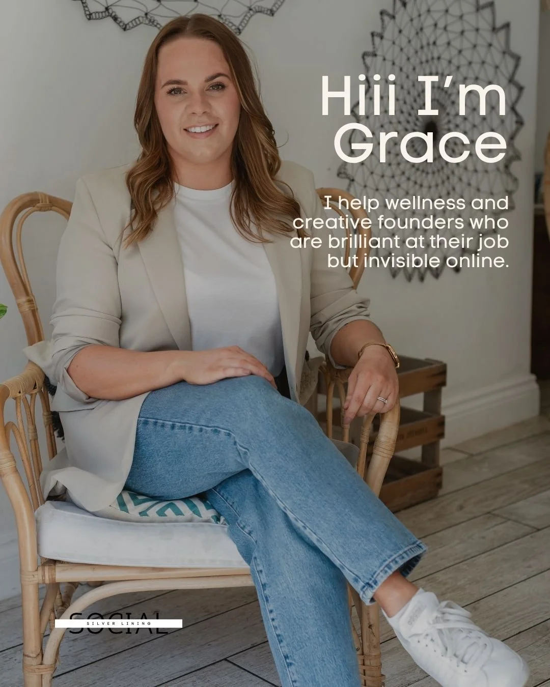 You're brilliant at your job but invisible online. That's where I come in 👋

I'm Grace, the founder of Silver Lining Social. Strategic social media marketing and website support for female founders in wellness, lifestyle and creative industries.

I'