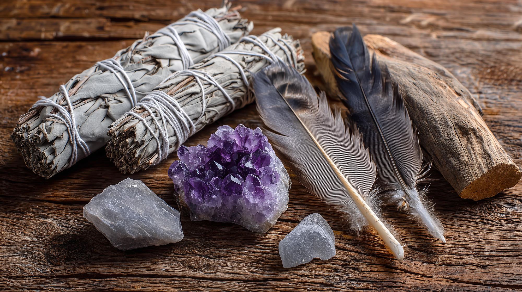 jennyelectrik_An_assortment_of_sage_sticks_feathers_and_amethys_06e7fbd8-095f-4e63-b34f-2c9b116e210a.png