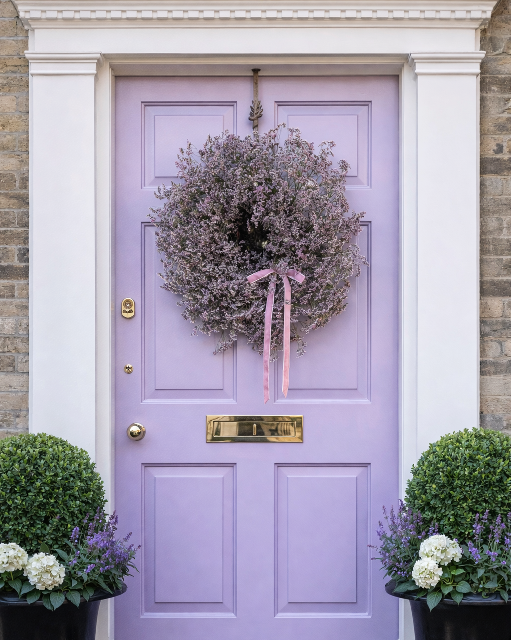 Lilac Limonium Spring Wreath