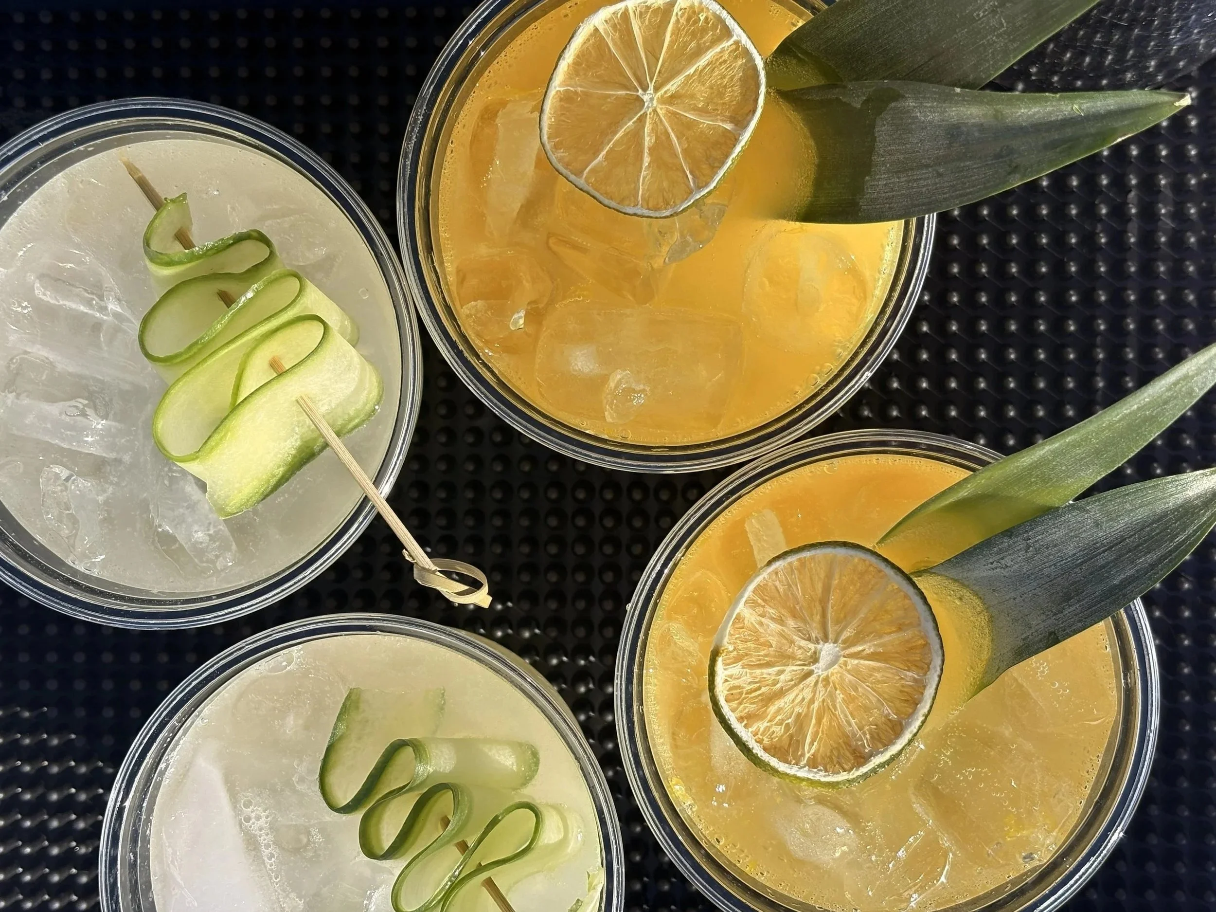 Cocktails at outside wedding event