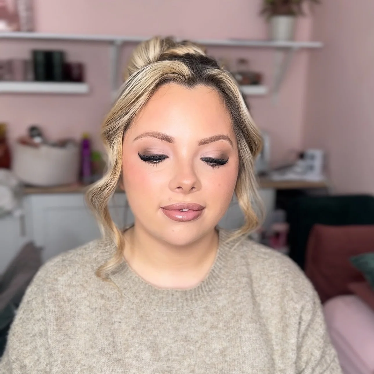 hair &amp; makeup for our beautiful @nailsbyloisjade.x 

✨✨✨

#hmua #hairup #softglam #kentmua #rochester