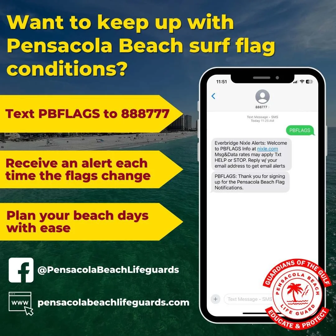 Know Before You Go. Sign Up for Pensacola Beach Surf Warning Flag Text Alerts