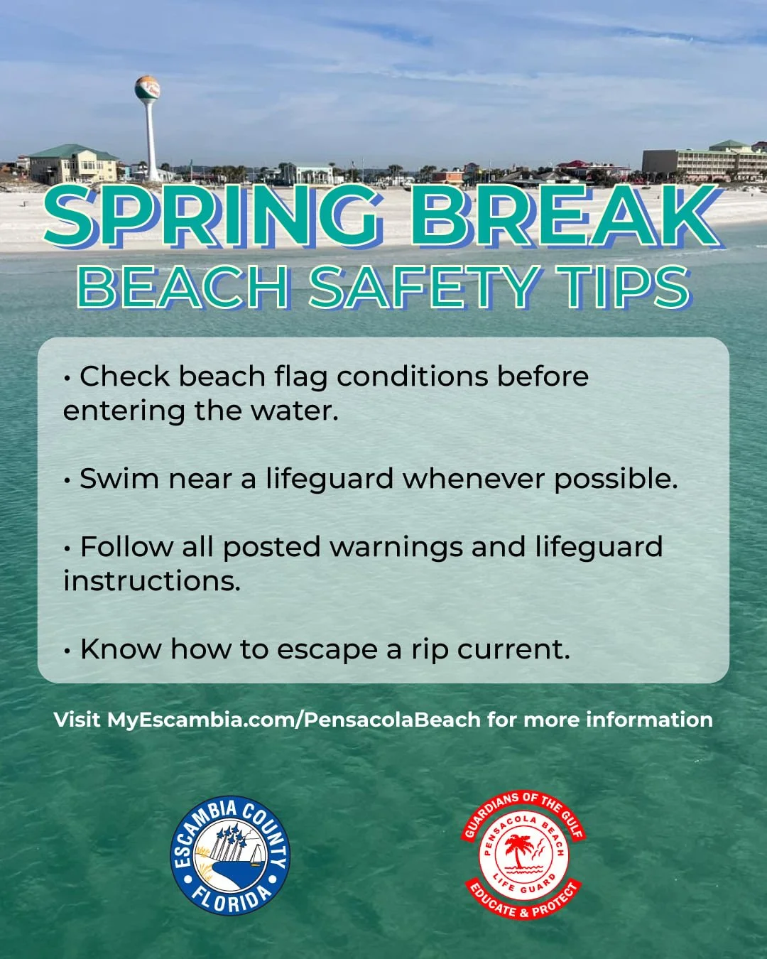 Spring Break Safety Tips from Escambia County
