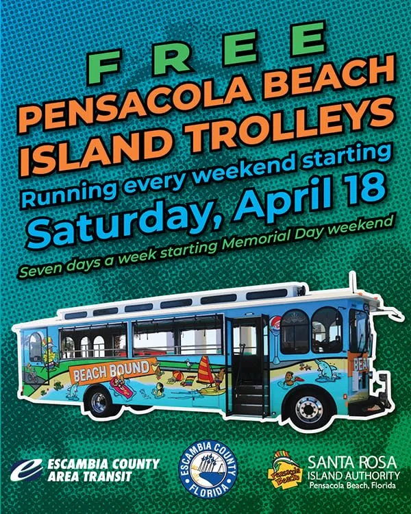 Escambia County to Start Free Pensacola Beach Trolley Service April 18