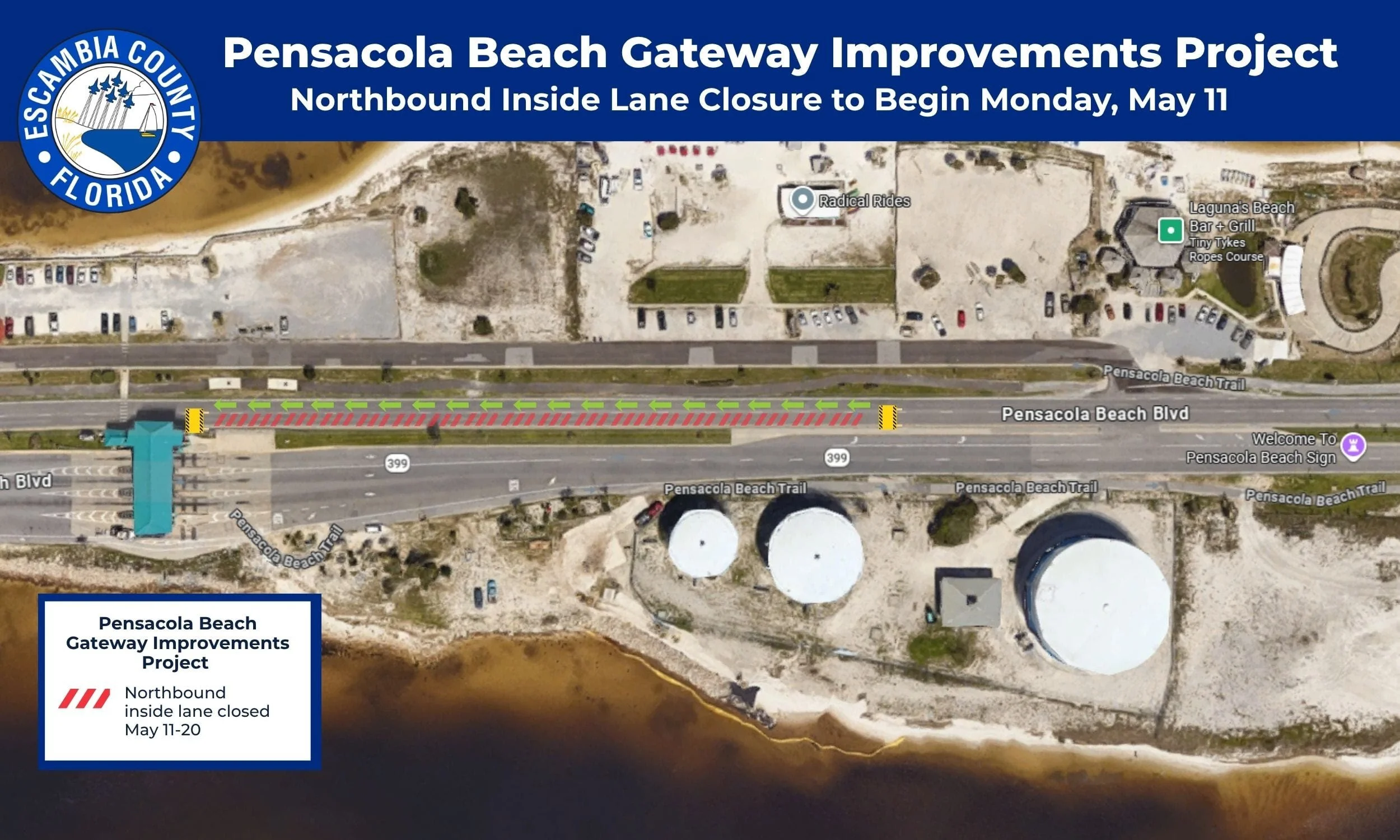 Northbound Inside Lane Closure Set for Monday May 11