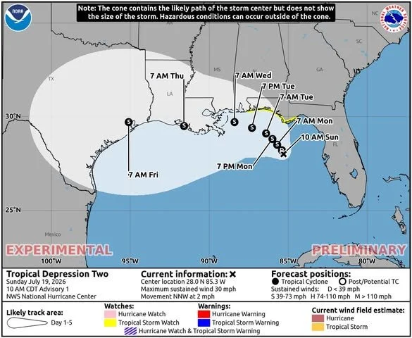 Pensacola Beach is under a Tropical Storm Watch 
