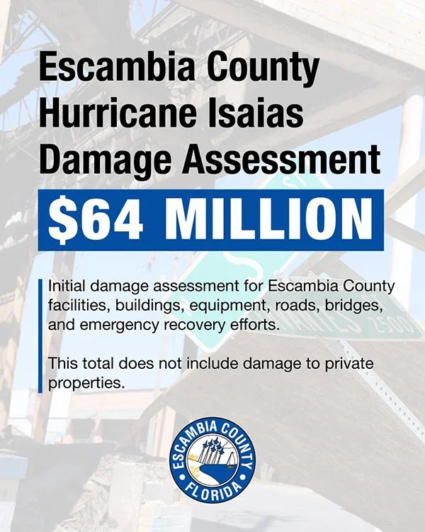 Escambia County Completes Initial Damage Assessment for Hurricane Isaias; Asks Citizens to Report Damage