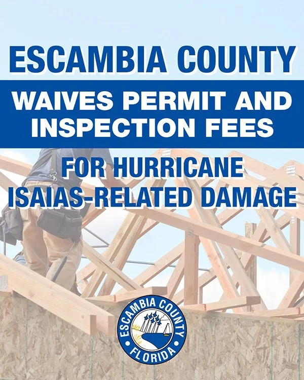 Escambia County and SRIA Waive Fees for Hurricane Isaias-Related Damage Repairs