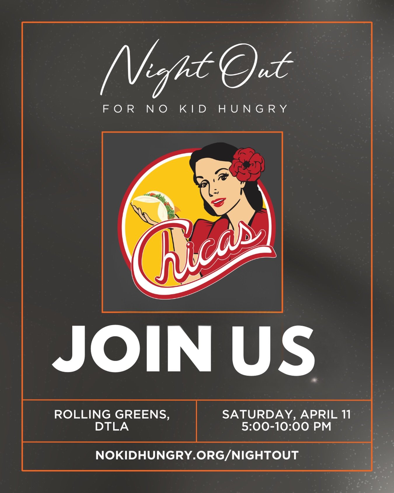 We&rsquo;re cooking at LA&rsquo;s Night Out for No Kid Hungry!&nbsp; 

We&rsquo;re joining over 60 amazing chefs and mixologists in support of No Kid Hungry. Come see us, support this important work, and help us ensure our kids have access to the foo