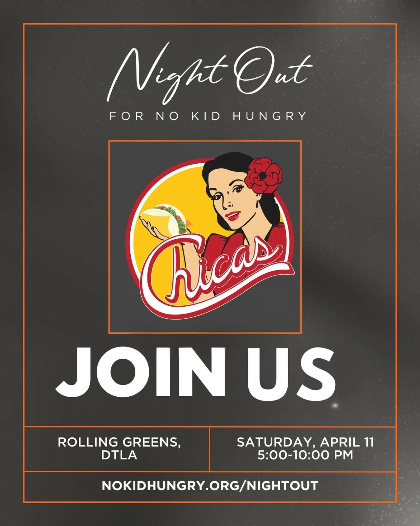 We&rsquo;re cooking at LA&rsquo;s Night Out for No Kid Hungry!&nbsp; 

We&rsquo;re joining over 60 amazing chefs and mixologists in support of No Kid Hungry. Come see us, support this important work, and help us ensure our kids have access to the foo