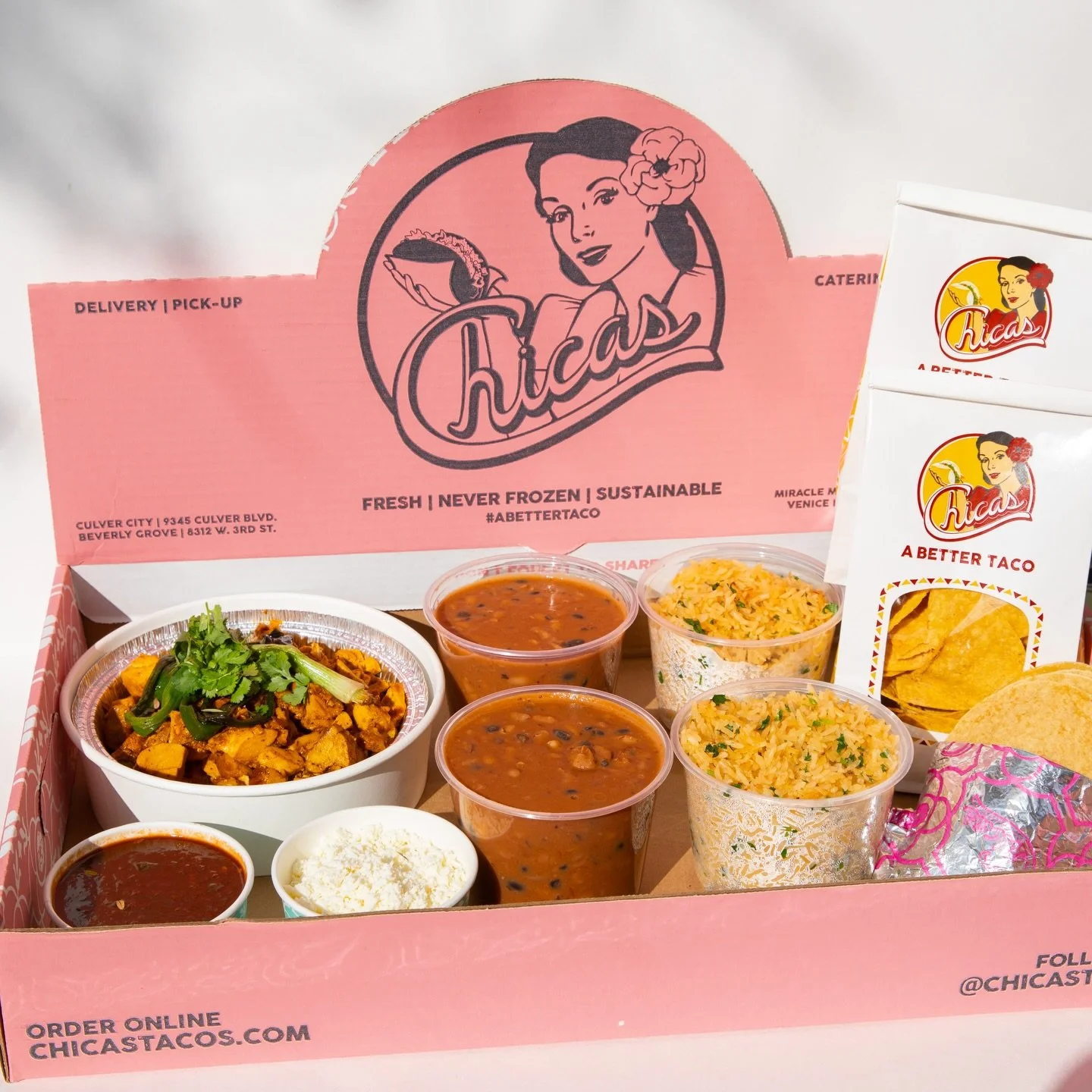 Now it&rsquo;s time for a Fiesta Box 🌮🎉

Perfect for a small hang, girls night, or just feeding the crew &mdash; because everything&rsquo;s better when it&rsquo;s shared 😌

Load up on your Chicas favorites and make it a whole vibe 💕
Order your Fi