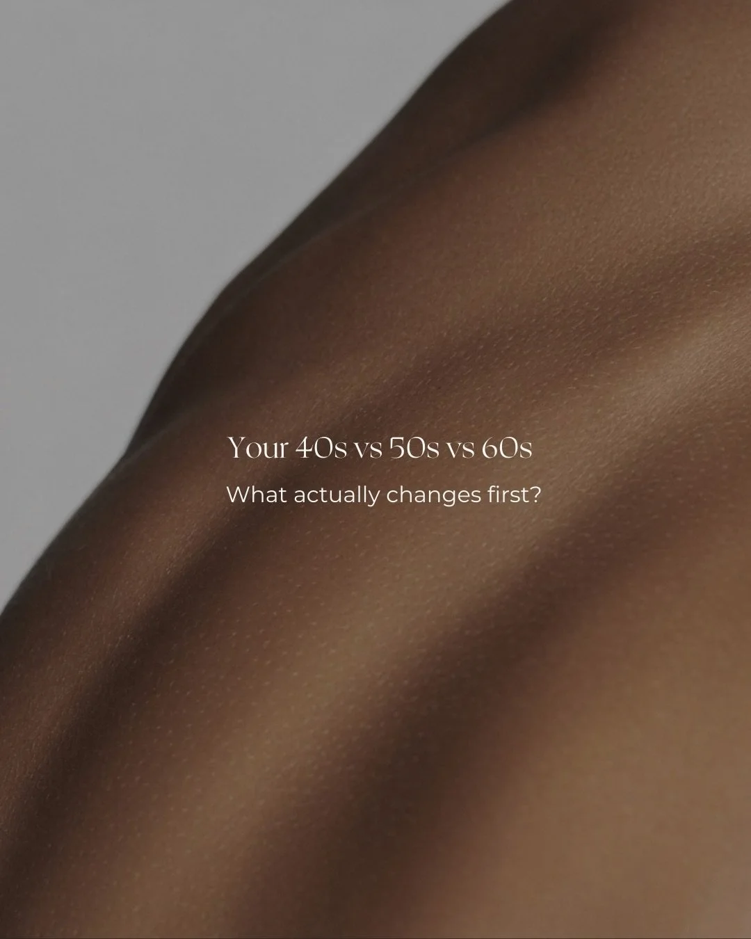 Each decade brings different changes and different priorities 🤍

In your 40s, we preserve.
In your 50s, we support.
In your 60s, we refine.

The key isn&rsquo;t doing more. It&rsquo;s doing what makes sense for where you are.

That&rsquo;s why long-