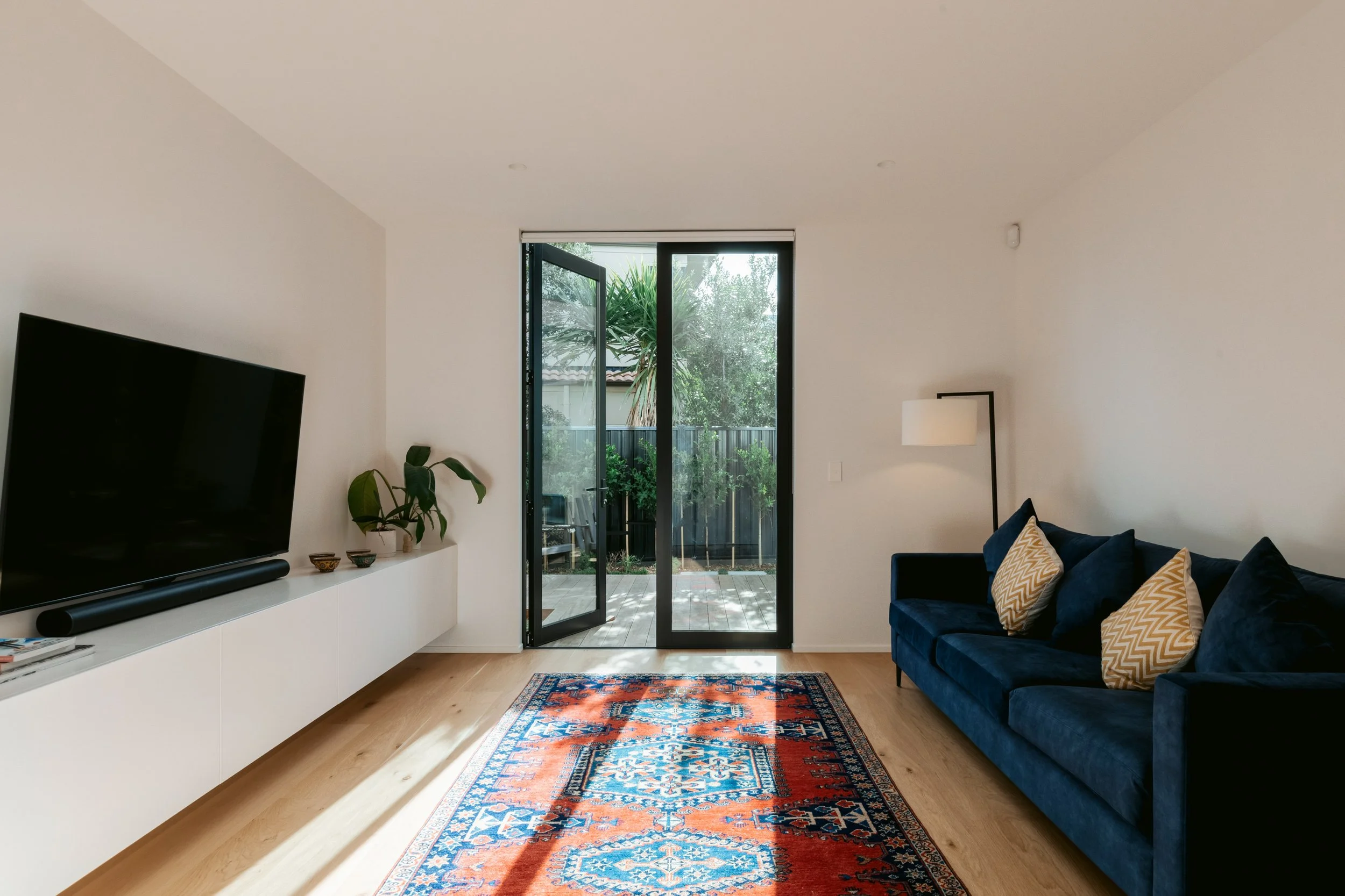 Secondary living area in Beachside Minimalism Tauranga home
