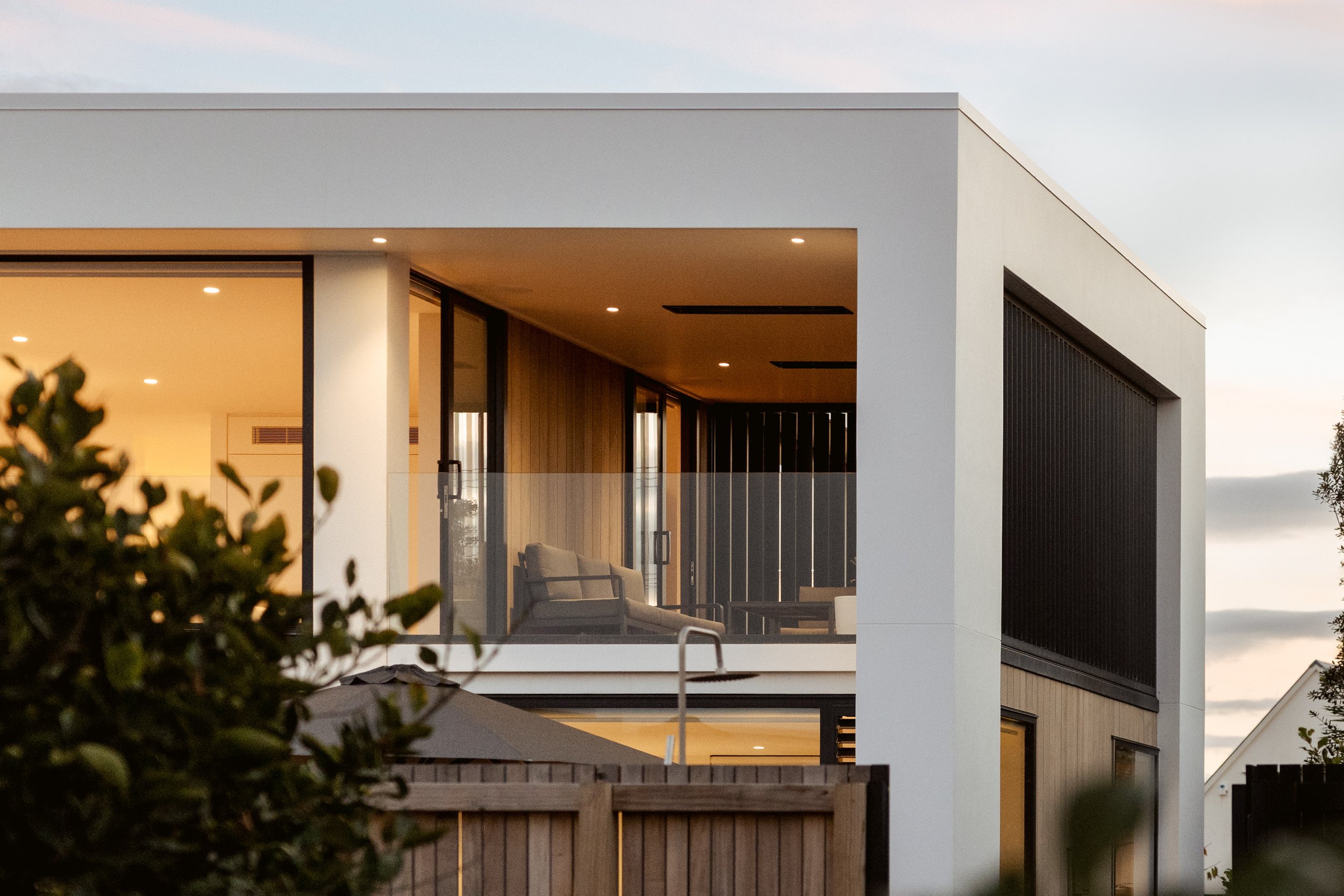 Front view of Beachside Minimalism Tauranga home showcasing minimalist coastal design