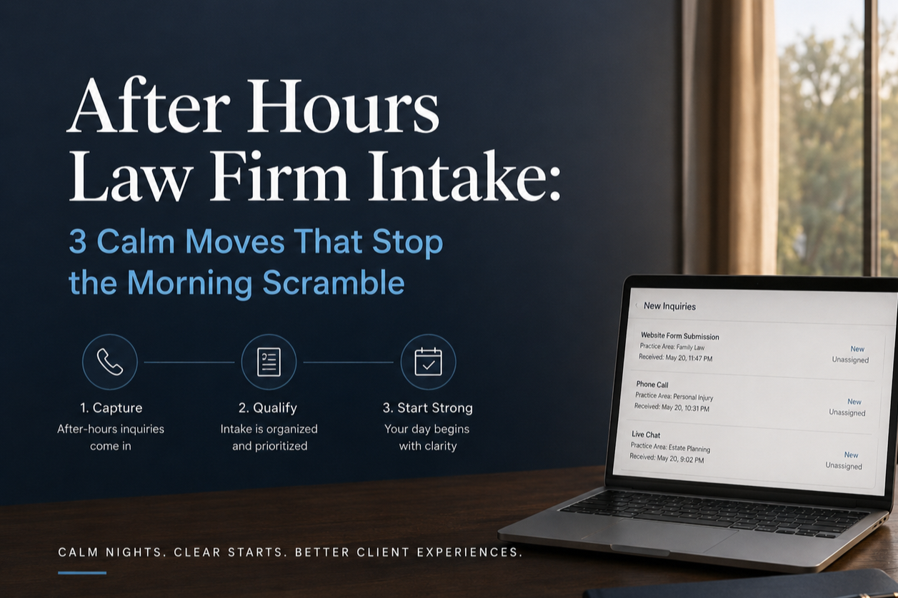 After Hours Law Firm Intake: 3 Calm Moves That Stop the Morning Scramble