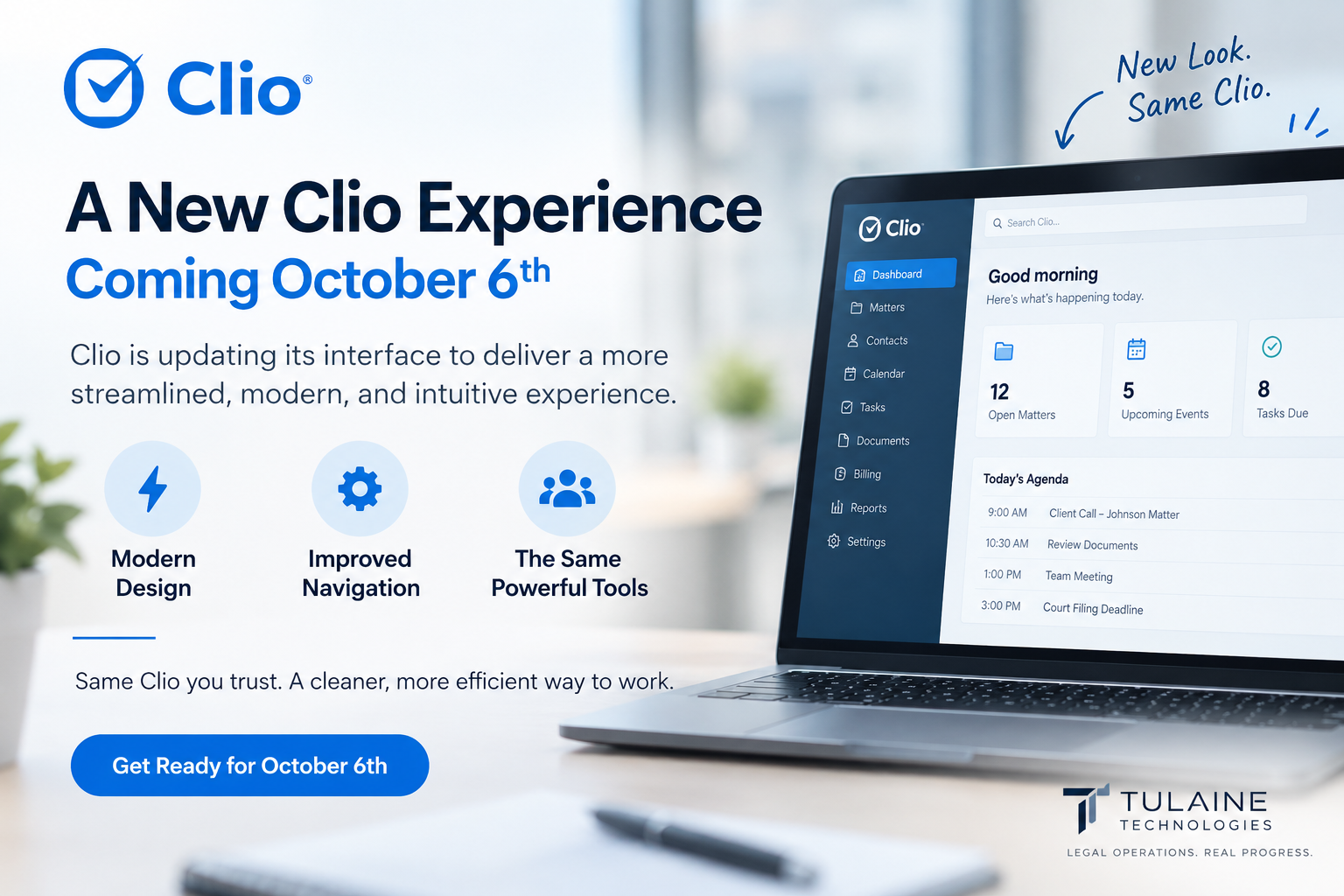 New Clio Manage Interface: 4 Calm Steps Before October 6