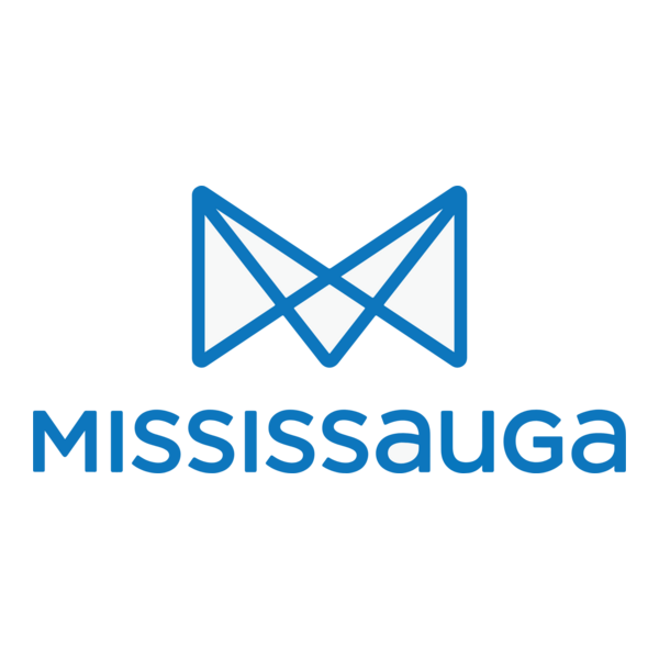 Mississauga logo with a blue geometric butterfly above the word 'MISSISSAUGA' in blue text.