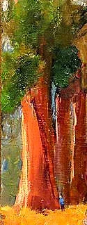 #37 Sequoia National Park, CA | October 2016 | Oil on Panel | 12 x 5
