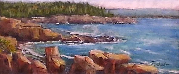 #54 Acadia National Park, ME | October 2107 | Pastel on Panel | 8 x 18 